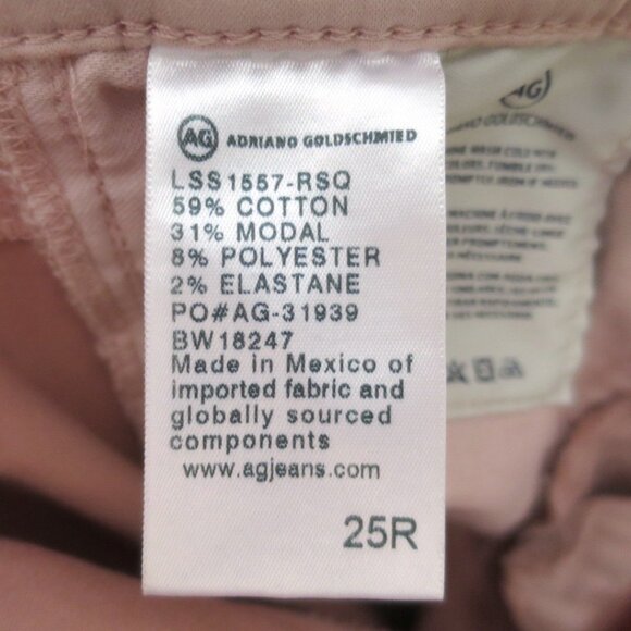 AG Cigarette Prima Mid Crop Jeans Rose Quartz Pink Size 25 - Picture 13 of 13